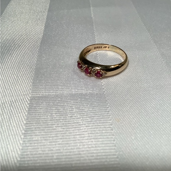 Birks Pink Sapphire and Diamond Gold Ring - Picture 11 of 12